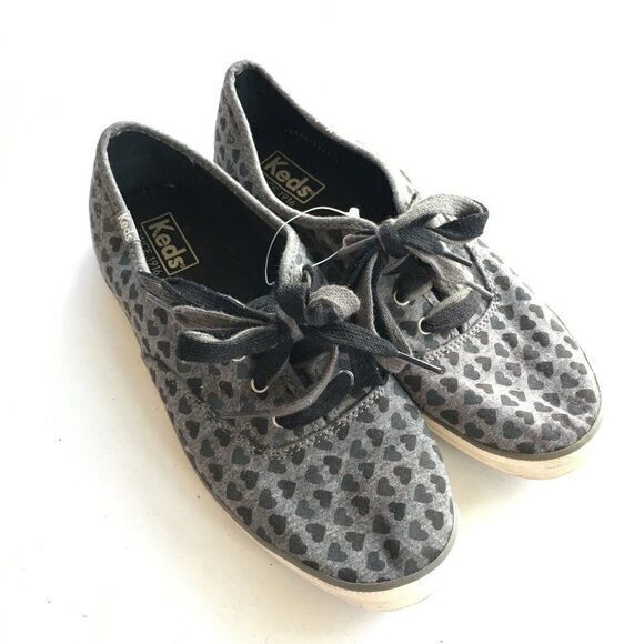 Keds Taylor Swift's Champion Hearts print sneakers Shoes Black Gray Wome…‎ - Picture 1 of 5